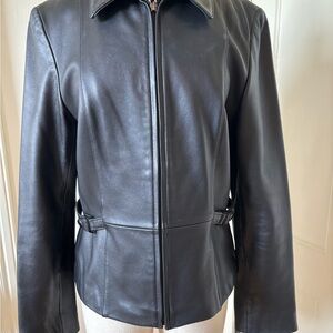 Nine West Women's Dark Leather Jacket
